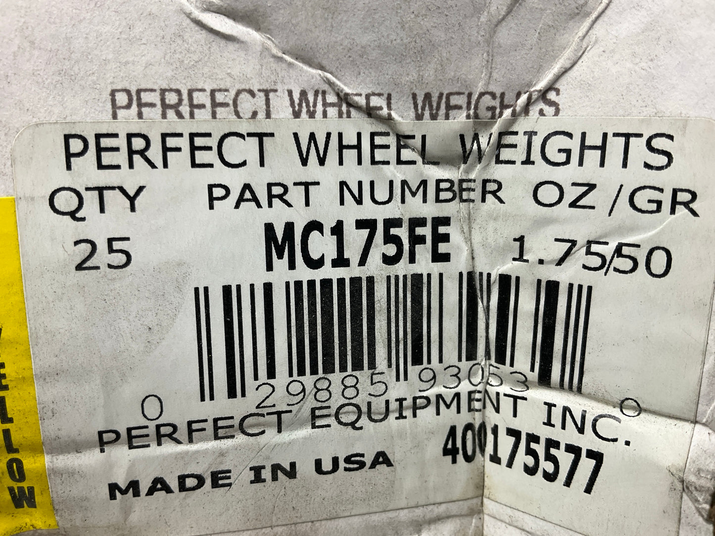 Perfect Wheel Weights MC175FE Wheel Weights 1.75 Oz - Box Of 25 Pcs