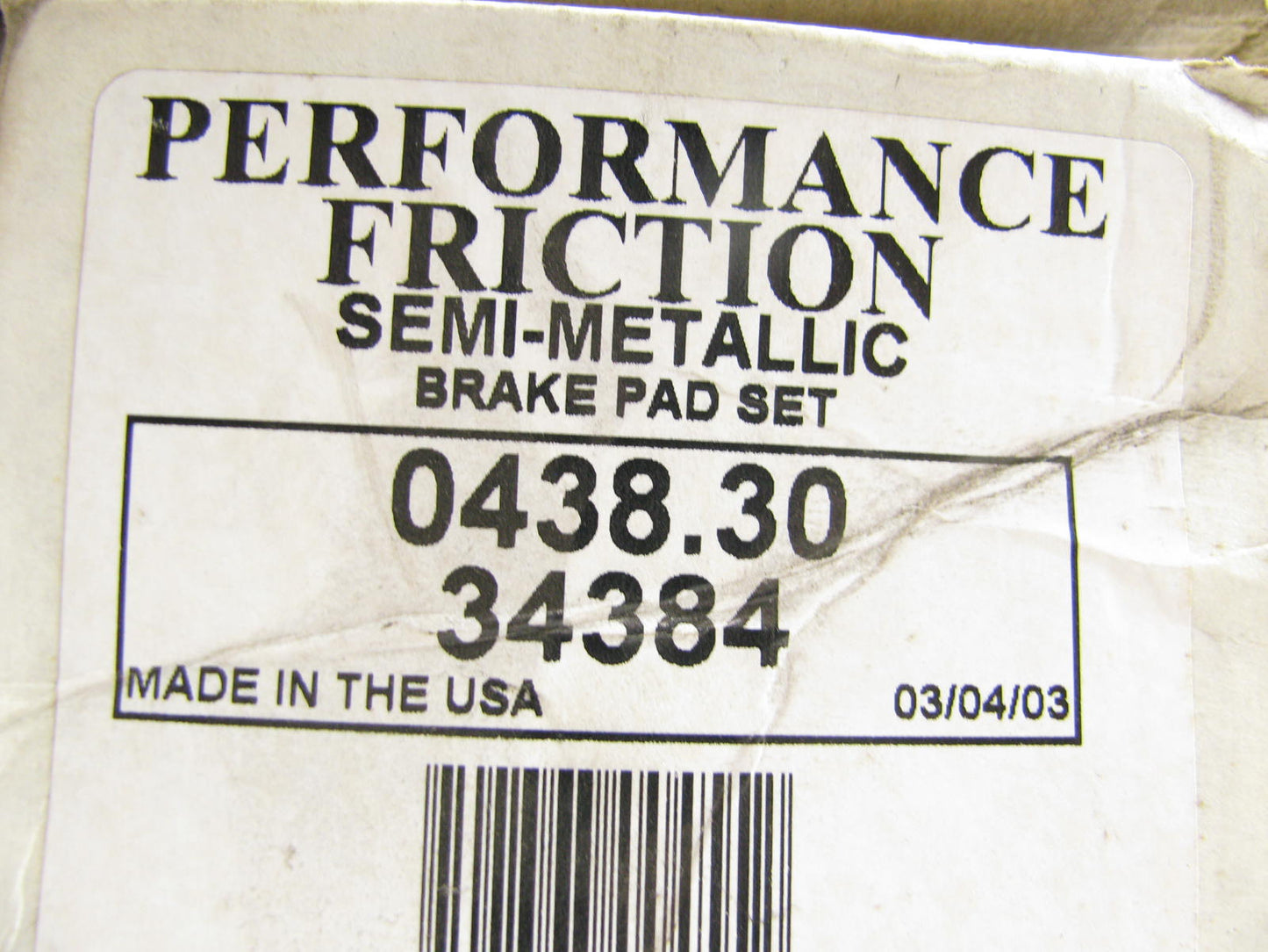 Performance Friction 0438-30 FRONT Brake Pads - 1989-1992 Toyota Pickup RWD 1TON