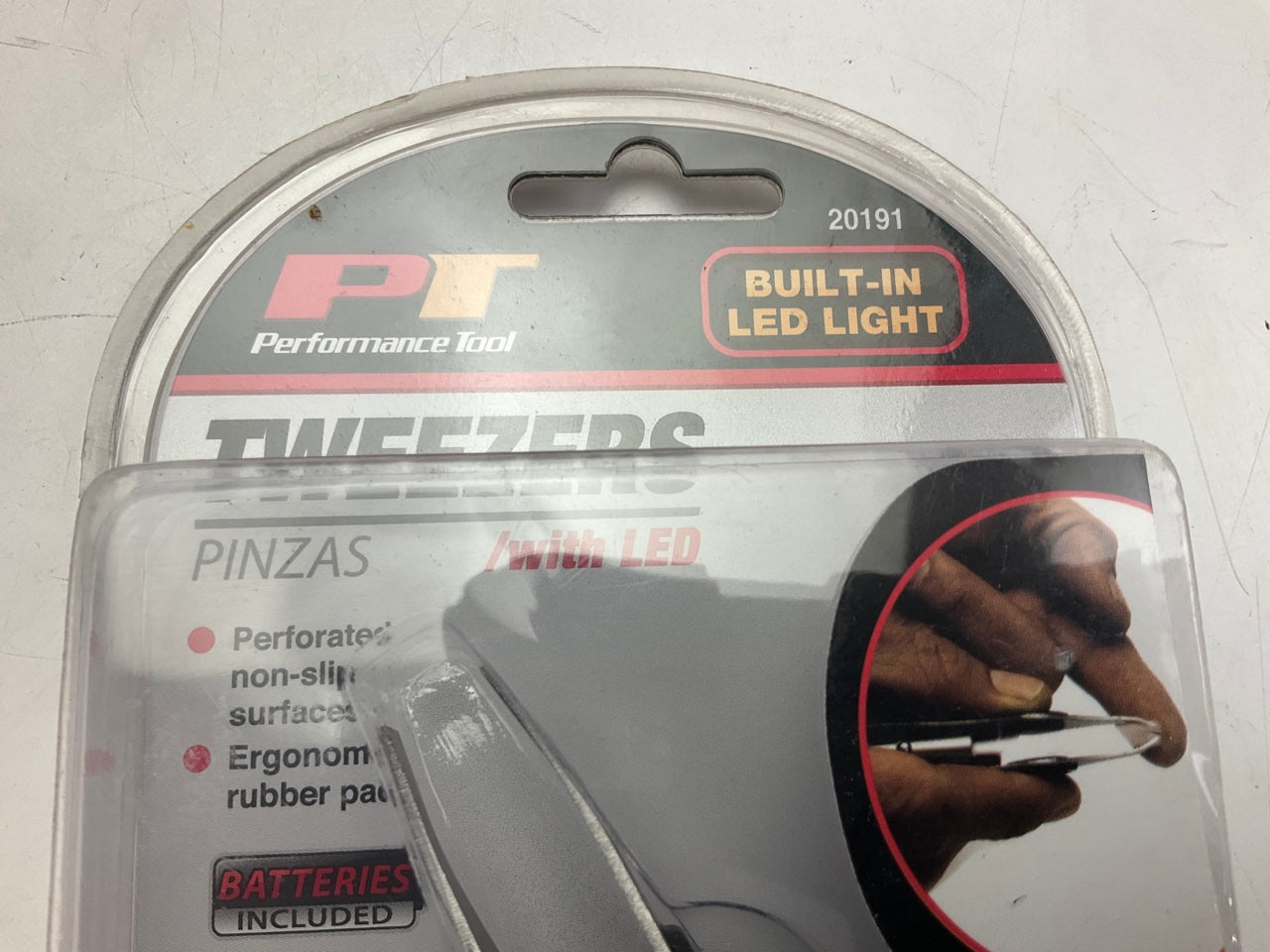 Performance Tool 20191 Tweezers With LED Light - Non-Slip Surfaces