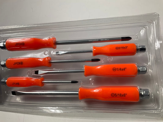 Performance Tool W1729 Strike-Cap Professional 6-Piece Screwdriver Set