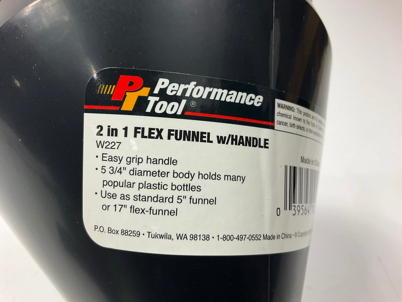 Performance Tool W227 Removable Spout Oil Jug Funnel W/ Easy Hold Handle