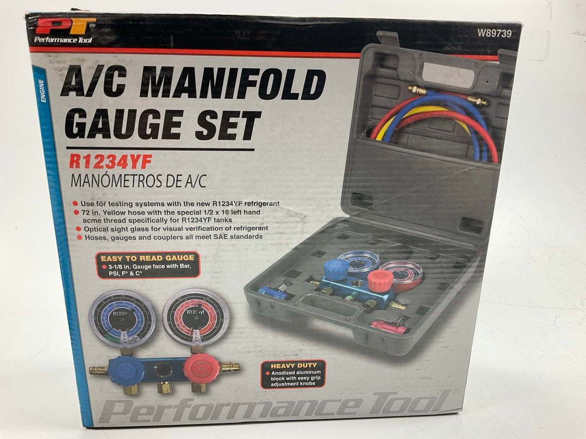 Performance Tool W89739 YF A/C Diagnostic Manifold Gauge Kit With Hoses