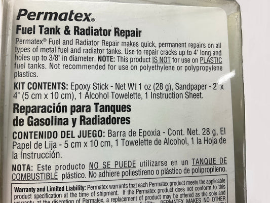 (5) PACK - Permatex 09116 METAL Fuel Gas Tank & Metal Radiator Repair Kit