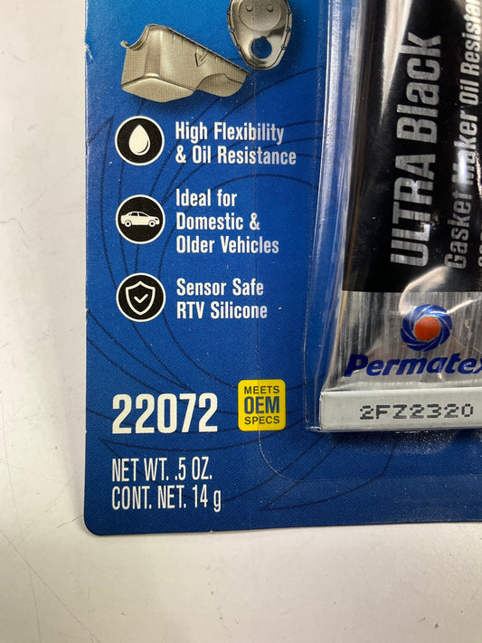 Permatex 22072 Ultra Black Maximum Oil Resistant RTV Silicone Gasket Maker .5oz