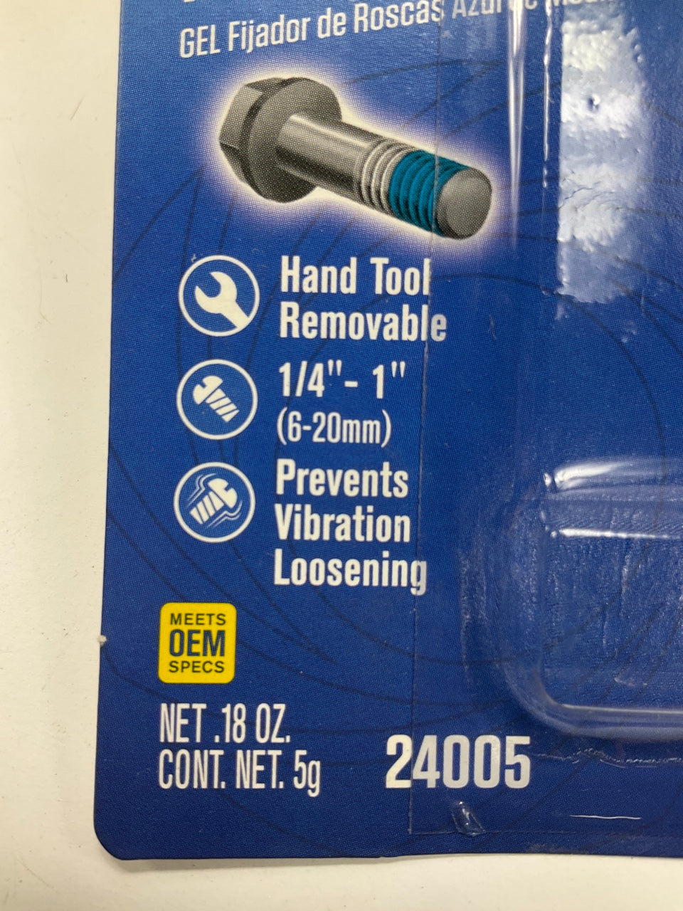 (5) Permatex 24005 Medium Strength Threadlocker Blue Gel 5g Gel Squeeze Tube