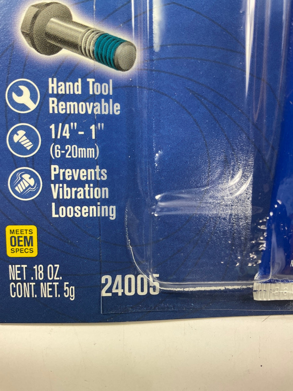 Permatex 24005 Medium Strength Threadlocker Blue Gel 5g Gel Squeeze Tube