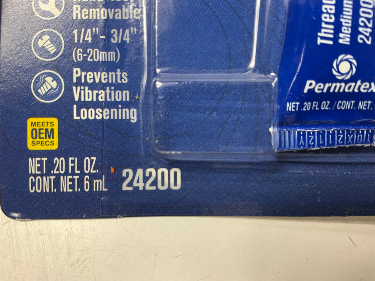 (2) Tubes - Permatex 24200 Blue Medium Strength Threadlocker 6ml Tube