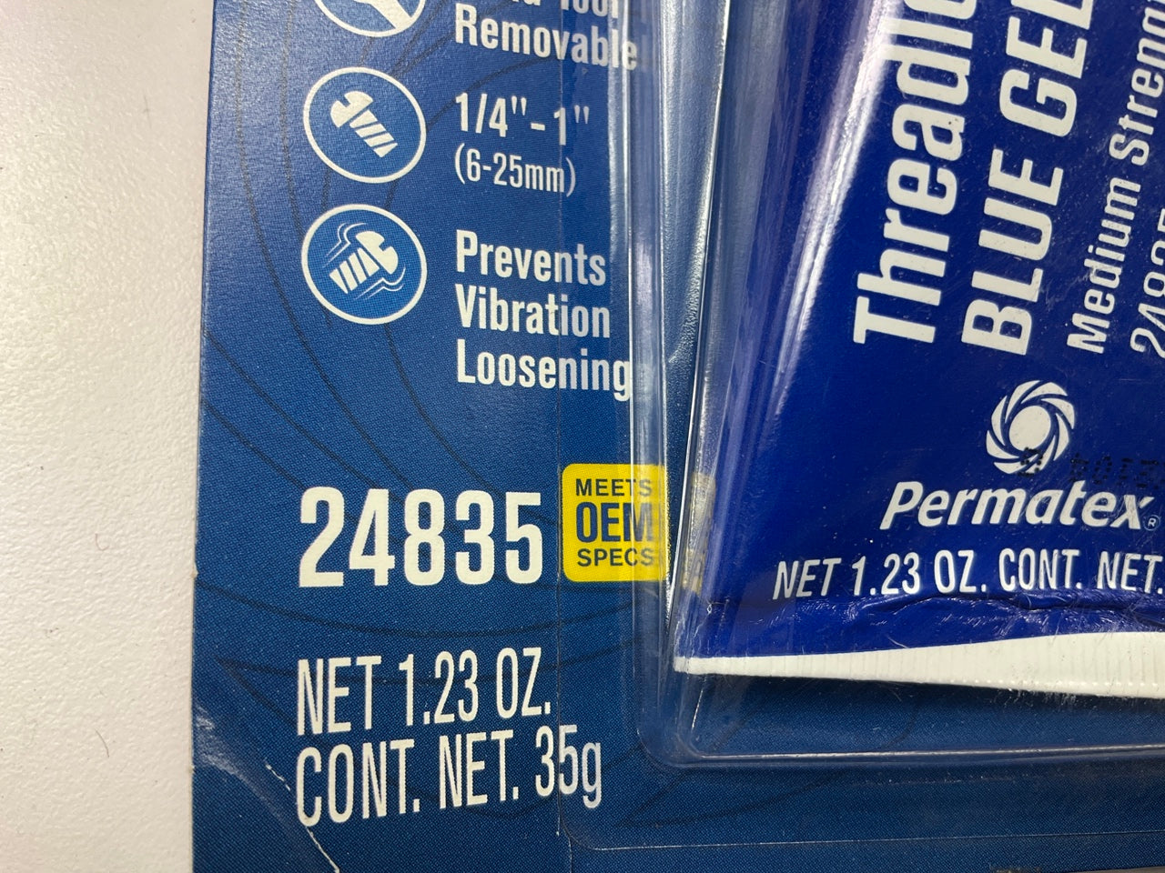 Permatex 24835 Threadlocker, Medium Strength, Blue Gel - 35 G