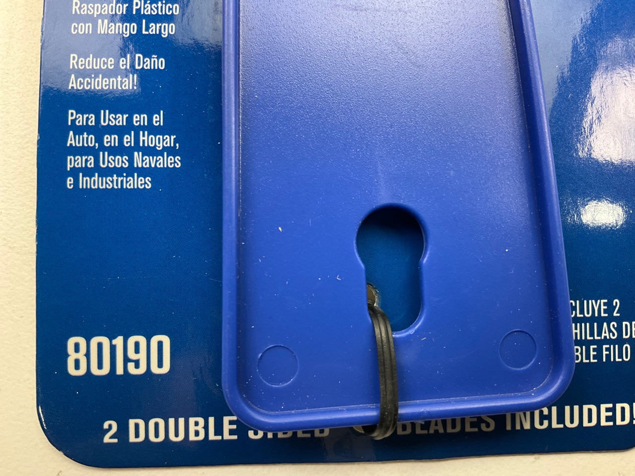 Permatex 80190 SaferScraper Plastic Scraper With 6 In. Handle And 2 Blades, Blue