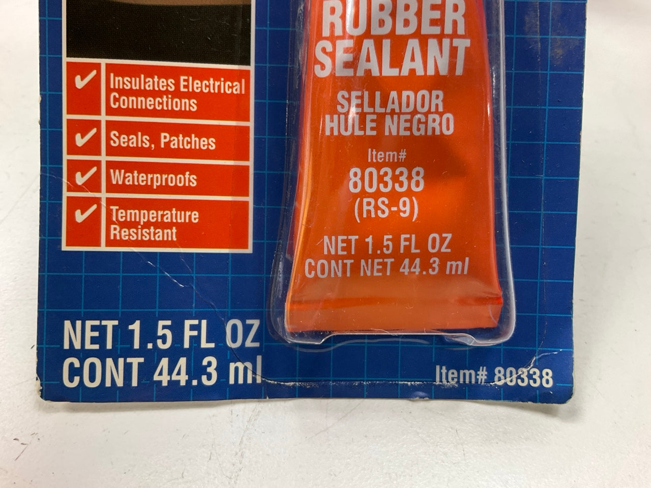 (2) PACK - Permatex 80338 Black Rubber Sealant, 1.5 Oz. Squeeze Tube