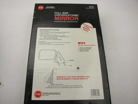 Peterson Manufacturing 812L Left Door Side View Mirror Full Size Chevrolet &GMC
