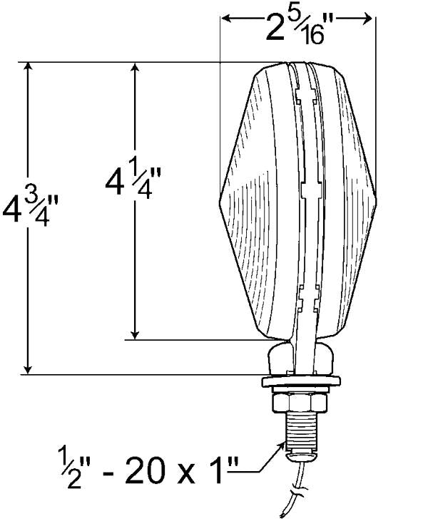 Peterson Manufacturing V412 Turn Signal Light Lamp - Amber / Red