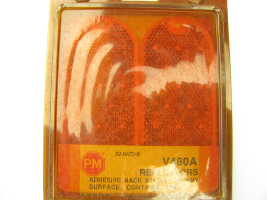 (2) Peterson Manufacturing V480A Stick On Trailer Reflector Reflectors AMBER