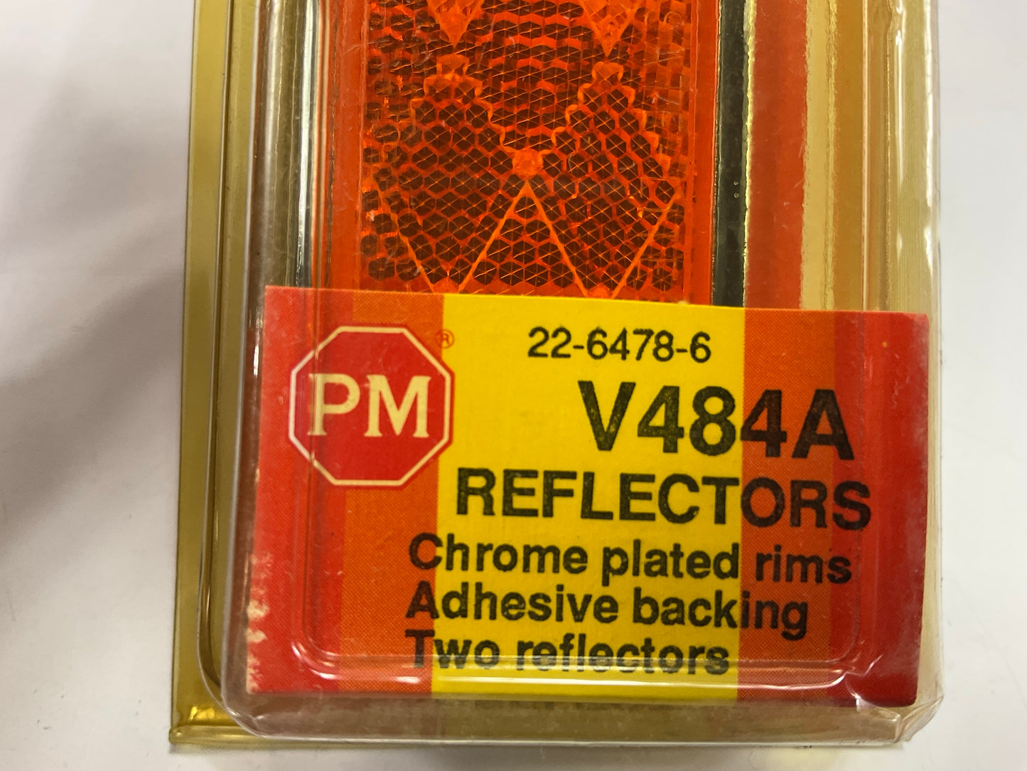 (2) Peterson V483A Amber Rectangular Trailer Reflectors 3.125''x1.375'' Adhesive