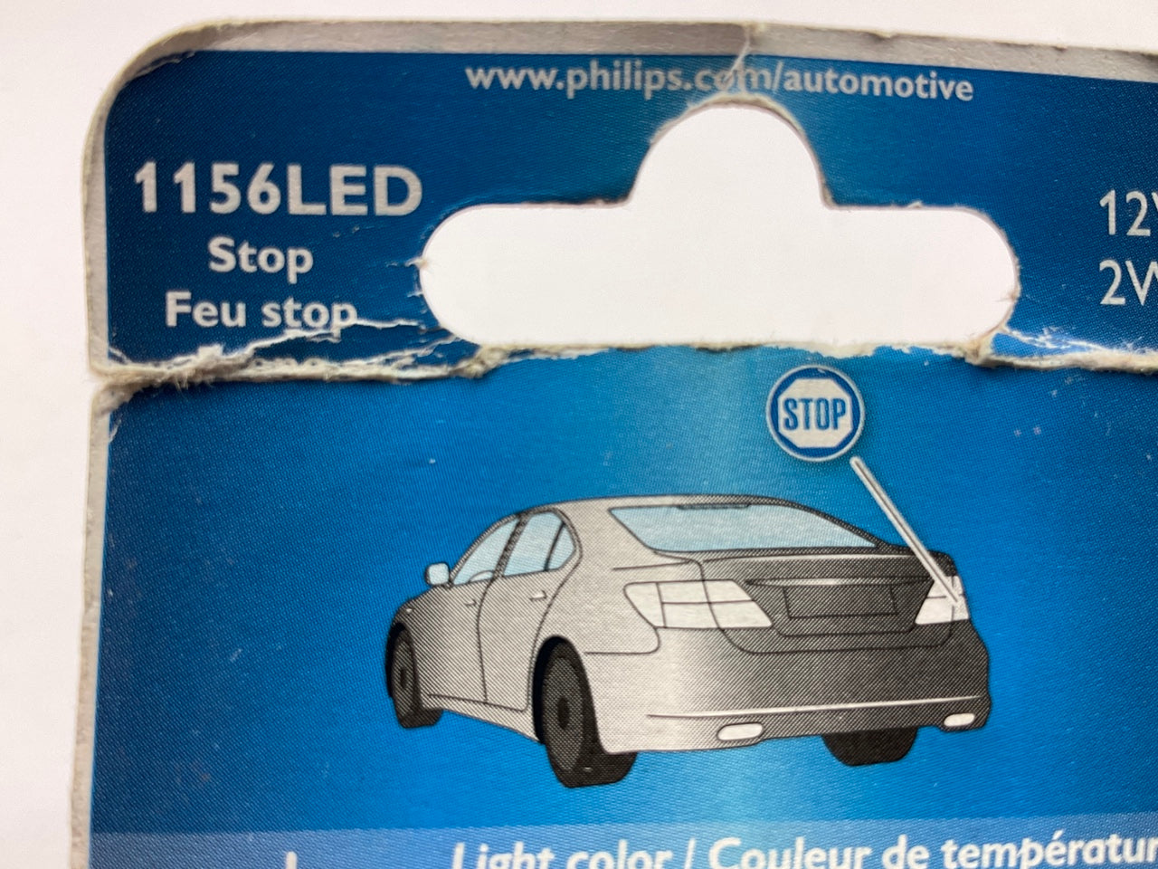 Philips 1156LED LED Turn Signal Parking Light Bulb, Red, 12V/12W, 2 PC