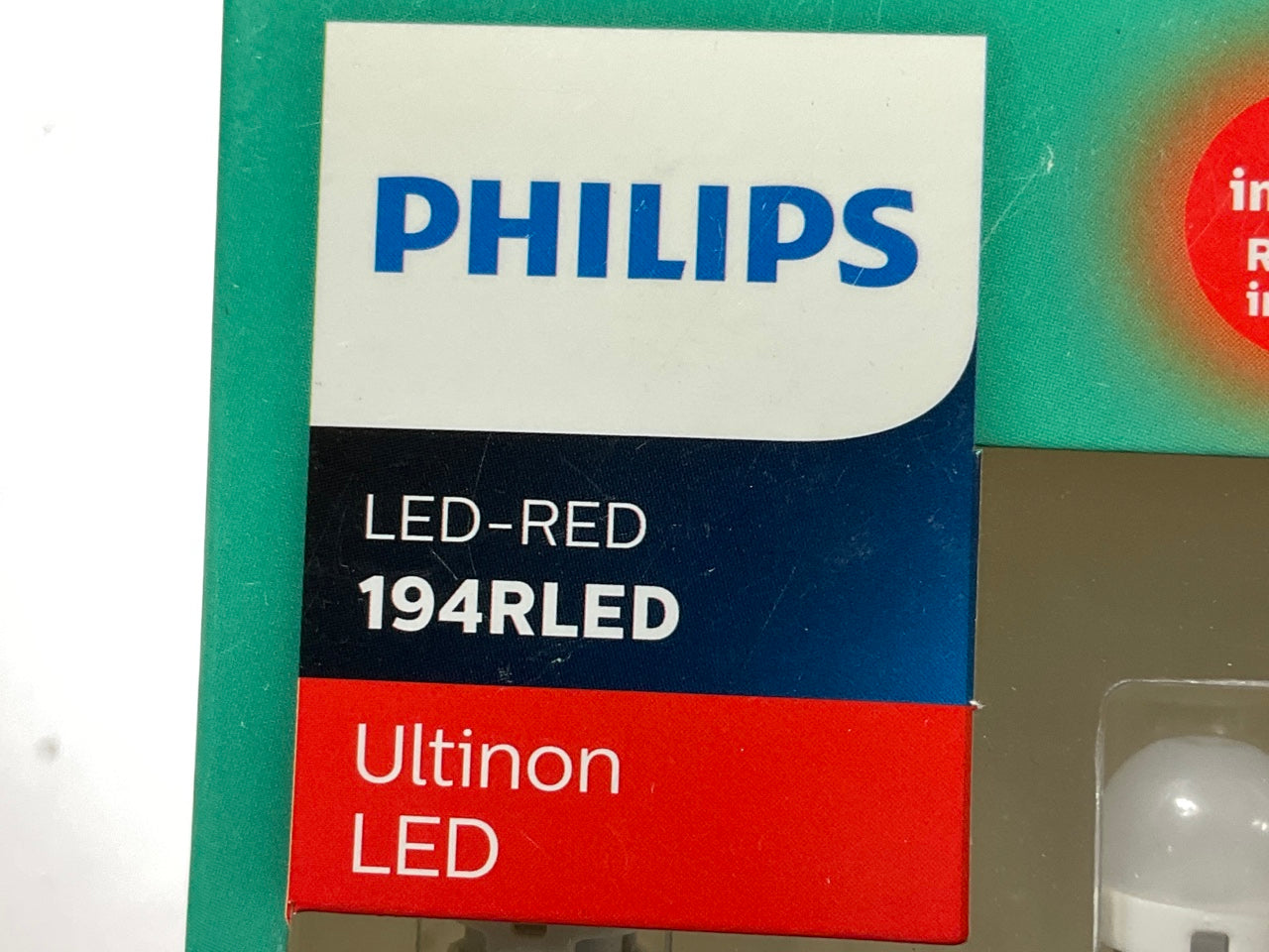 Philips 194RLED Ultinon LED RED Brake Turn Lamp Light Bulb 194 - 2 PACK