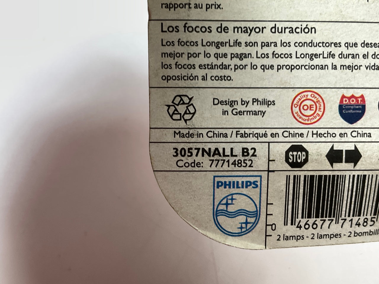 Philips 3057NALLB2 Longerlife Amber Turn Signal Lamp Light Bulb 3057 - 2 PACK