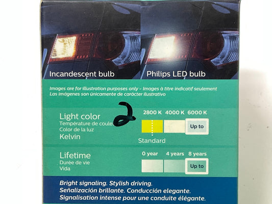 Philips 4057WLED Ultinon LED White Back Up Lamp Light Bulb 4057 - 2 PACK