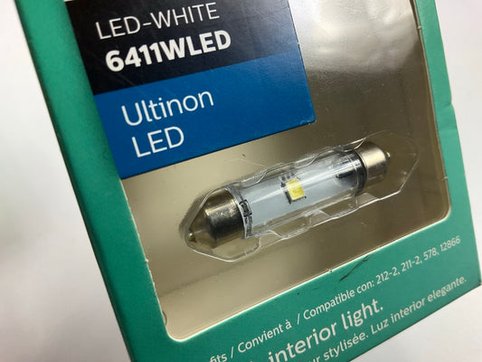 (2) Philips 6411WLED Ultinon LED Dome Lamp Light Bulb 6411W - Clear Design