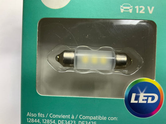 (2) Philips 6418WLED Ultinon LED License Plate, Interior Lamp Light Bulb 6418