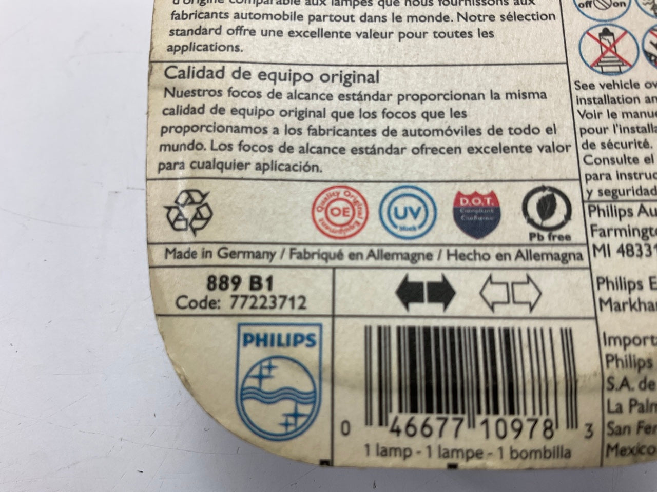 (2) Philips 889B1 Standard Fog Lamp Light Bulb 889