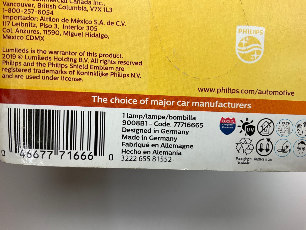 Philips 9008B1 Standard Headlamp Headlight Lamp Light Bulb 9008