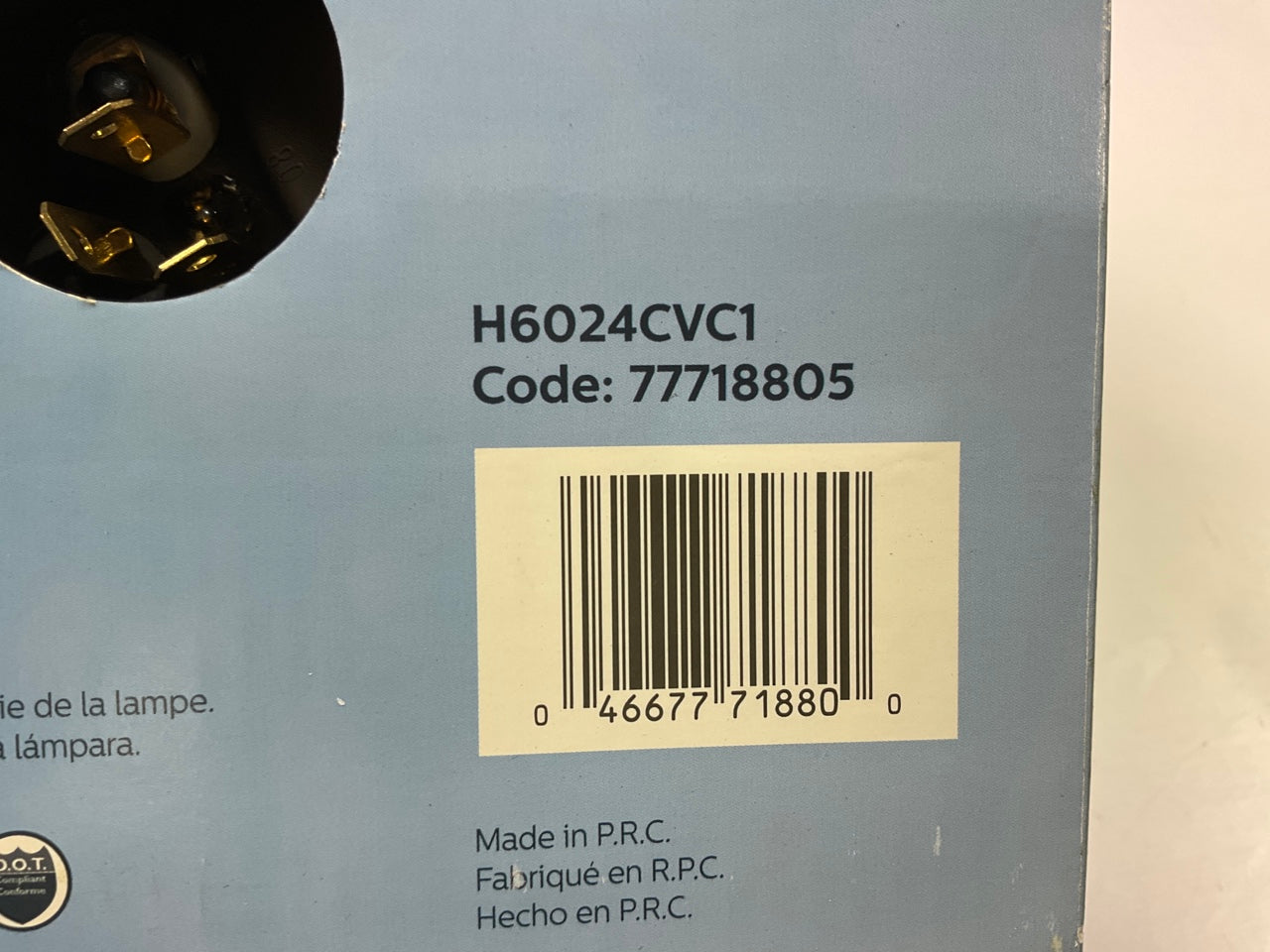 Philips H6024CVC1 Crystalvision Sealed Beam Headlight Headlamp Light Bulb H6024
