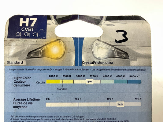 Philips H7CVB1 Crystalvision Ultra Headlamp Headlight Light Bulb H7