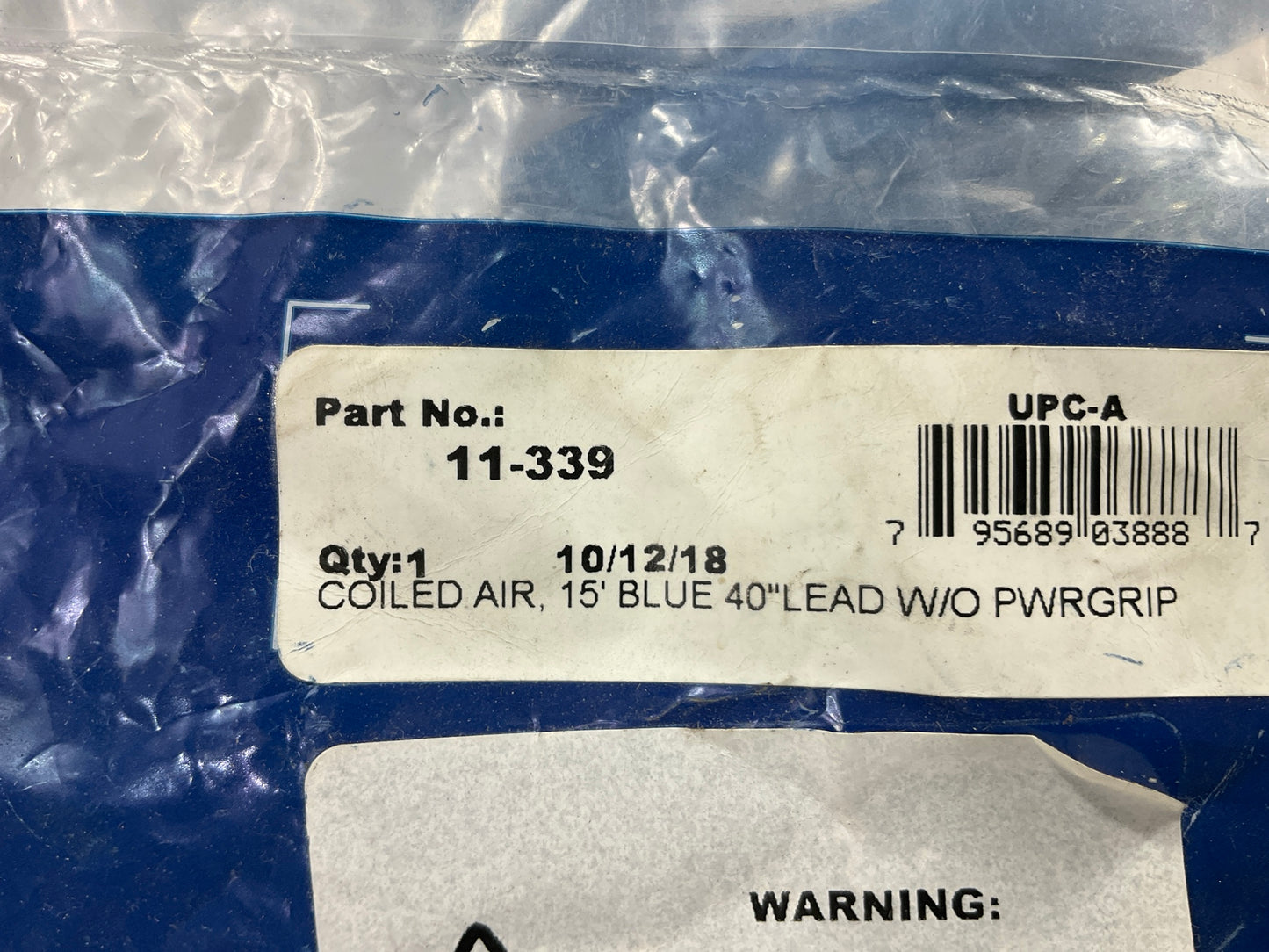 Phillips 11-339 Coiled Air Brake Hose Assembly 15 Feet., 40 In. Lead, Blue
