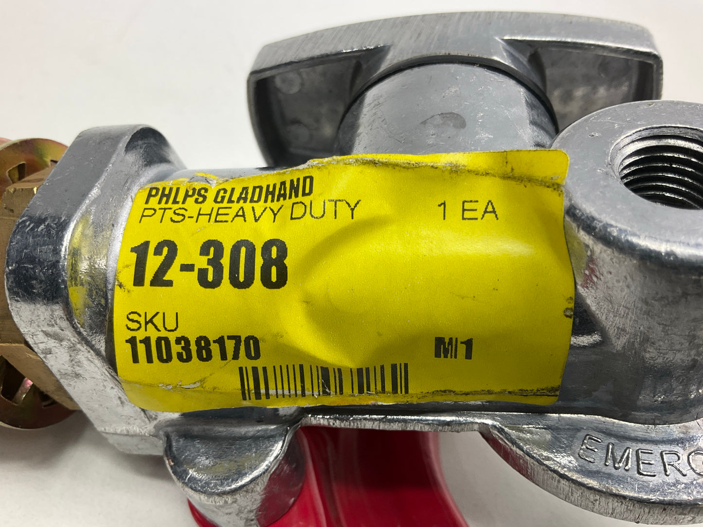 Phillips Industries 12-308 - Gladhand - Integrated Shut-Off, Red (Emergency)
