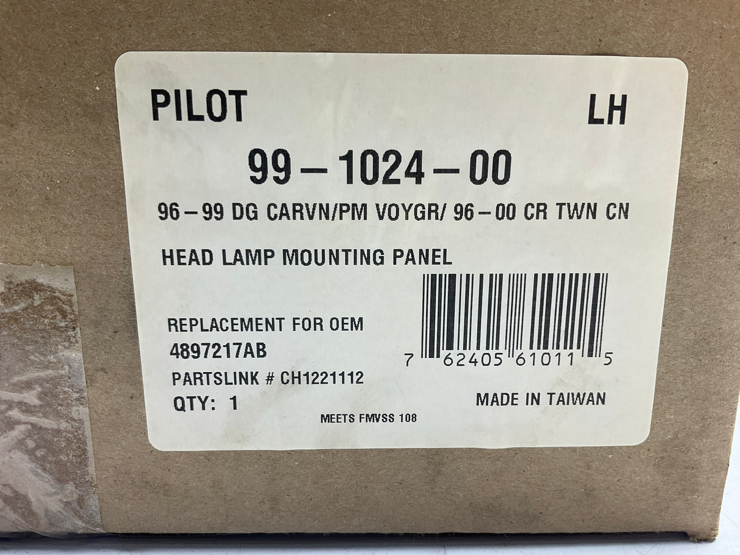 Pilot 99-1024-00 Front Left Drivers Side Headlight Headlamp Mounting Panel