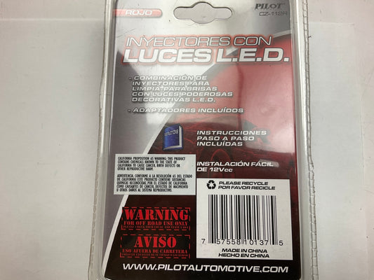 PILOT CZ-112R Cobra Eyes Red LED Windshield Washer Nozzle LED Accent Lights 12V