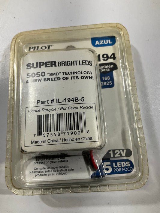 Pilot IL-194B-5 194 LED Bulb SMD 5 LED Blue Mini Bulbs Super Bright BLUE