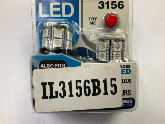 Pilot Automotive IL-3156B-15 Blue 15-SMD LED Stop/Tail Light Bulb - 2 Piece 3156