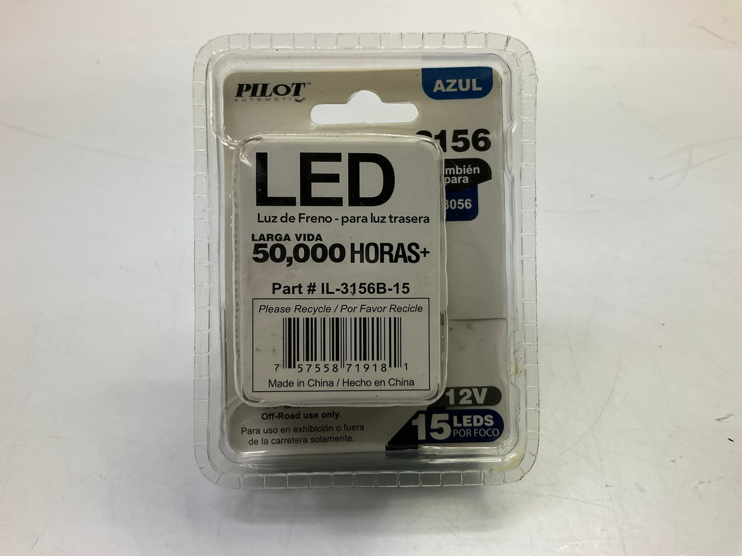 Pilot Automotive IL-3156B-15 Blue 15-SMD LED Stop/Tail Light Bulb - 2 Piece 3156