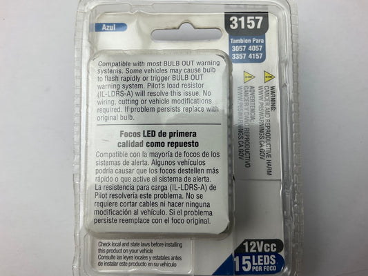 Pilot IL-3157B-15 Blue LED Turn / Tail Light Bulb (3057,3357,4057,4157), 2PC