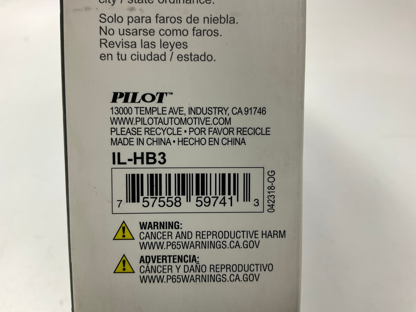Pilot IL-HB3 LED Fog Light Bulb, For HB3 / HB4 Applications, 2PC / 6000K