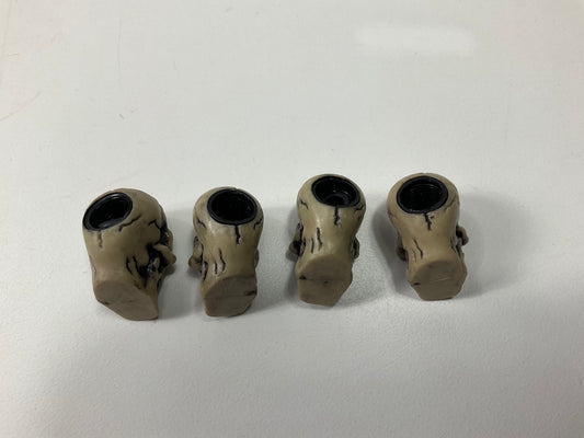 Pilot IP-2011 Brown Bone-Z Skull Wheel Valve Stem Caps - 4 PACK