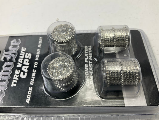 Pilot IP-351 - Silver Auto Ice Wheel Valve Stem Caps, One Set Of 4
