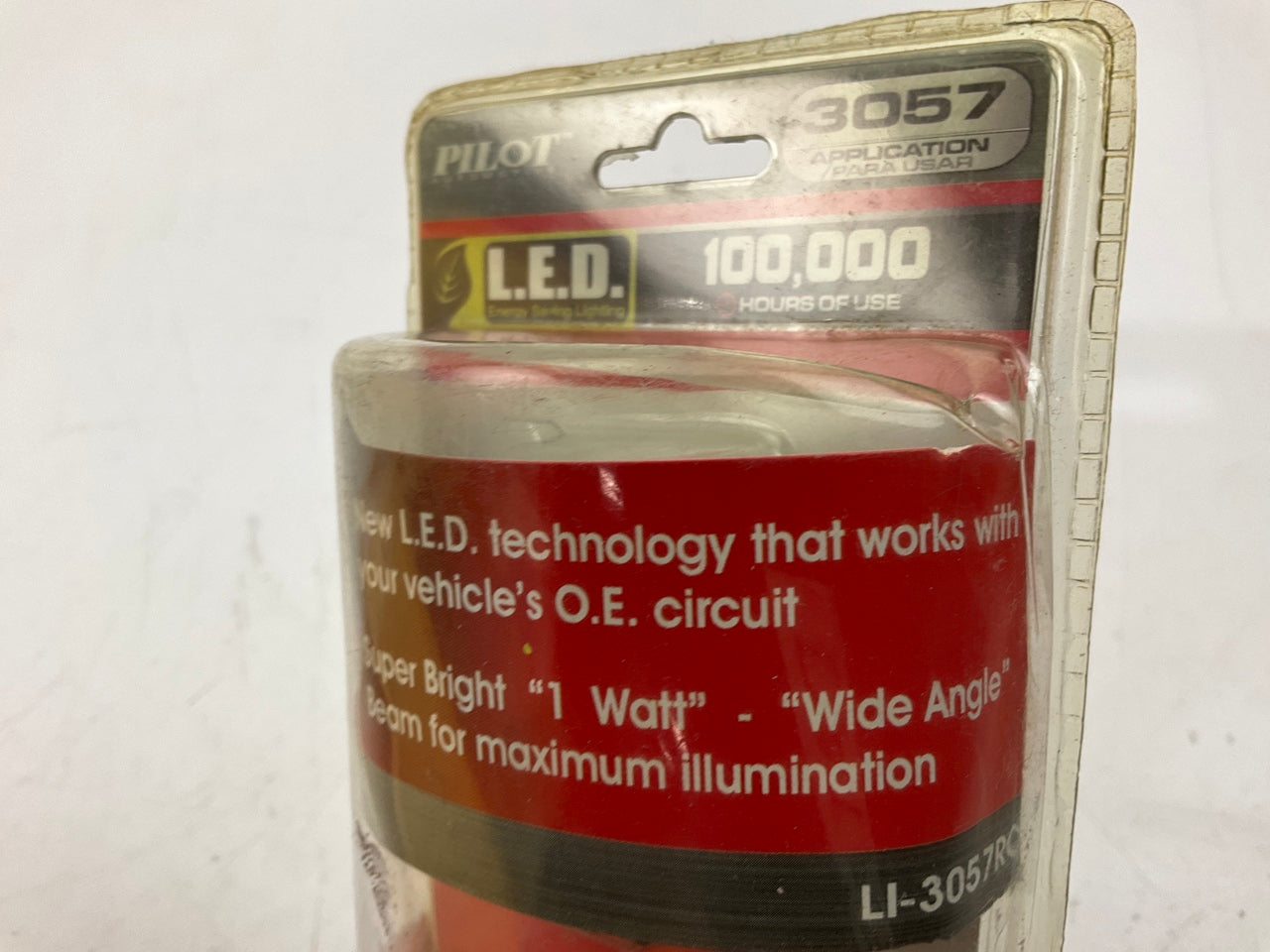 Pilot LI-3057RC Red LED Light Bulb Wide Angle, Replaces 3057 100,000 HRS