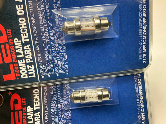 (2) Pilot LI-3175G Green LED Dome Lamp Light Bulb, # 3175