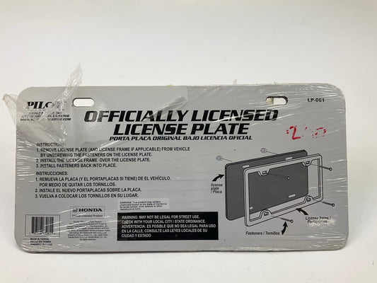 Pilot LP-061 Officially Licensed Honda License Plate, With 3D Honda ''H'' Logo