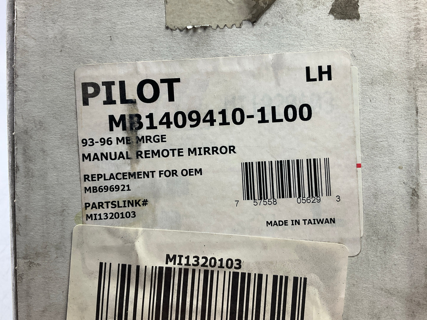 Pilot MB1409410-1L00 Left Manual Mirror For 1987-1996 Mitsubishi Mirage