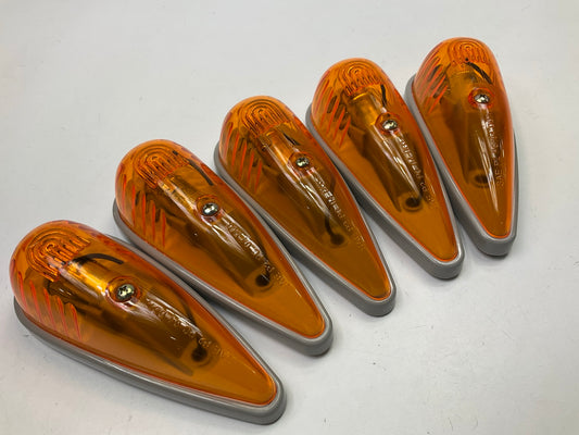 (5) Pilot Teardrop Amber Cab Marker Clearance Lights Lamps 5-1/2''x2-5/16''x1-5/8''