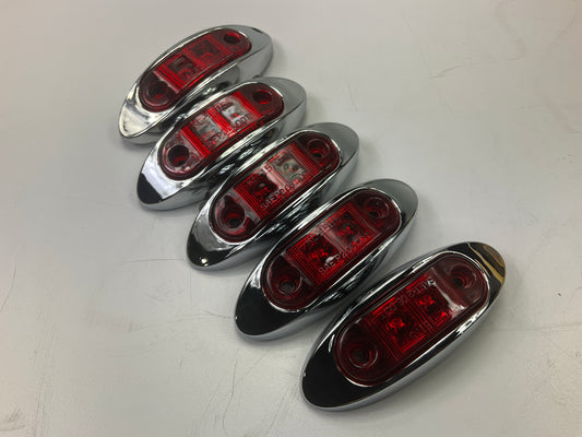 (5) Pilot NV-5166R Red Surface Mount LED Clearance Marker Light, 2.625'' Oval