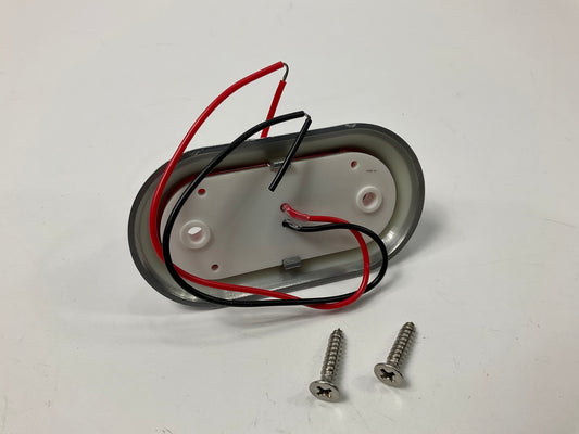 (2) Pilot NV5181R Oval Red LED Clearance / Marker Light Lamps, Chrome Bezel