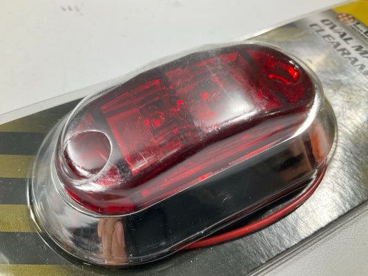 Pilot NV5181R Oval Red LED Clearance / Marker Light Lamps, Chrome Bezel 3.2''x1.1