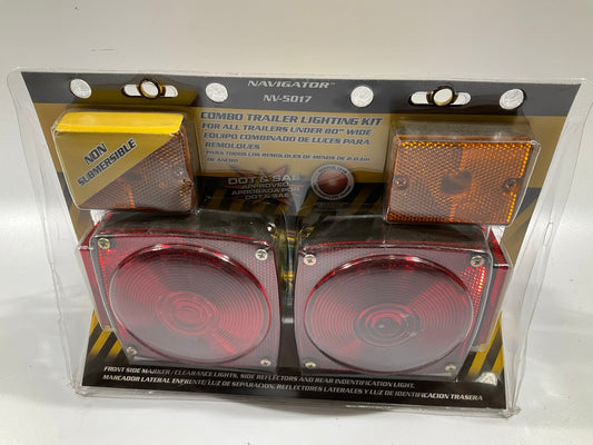 Pilot NV5017 Red Rectangular Surface Mount Combo Trailer Light Lamp Kit - DOT