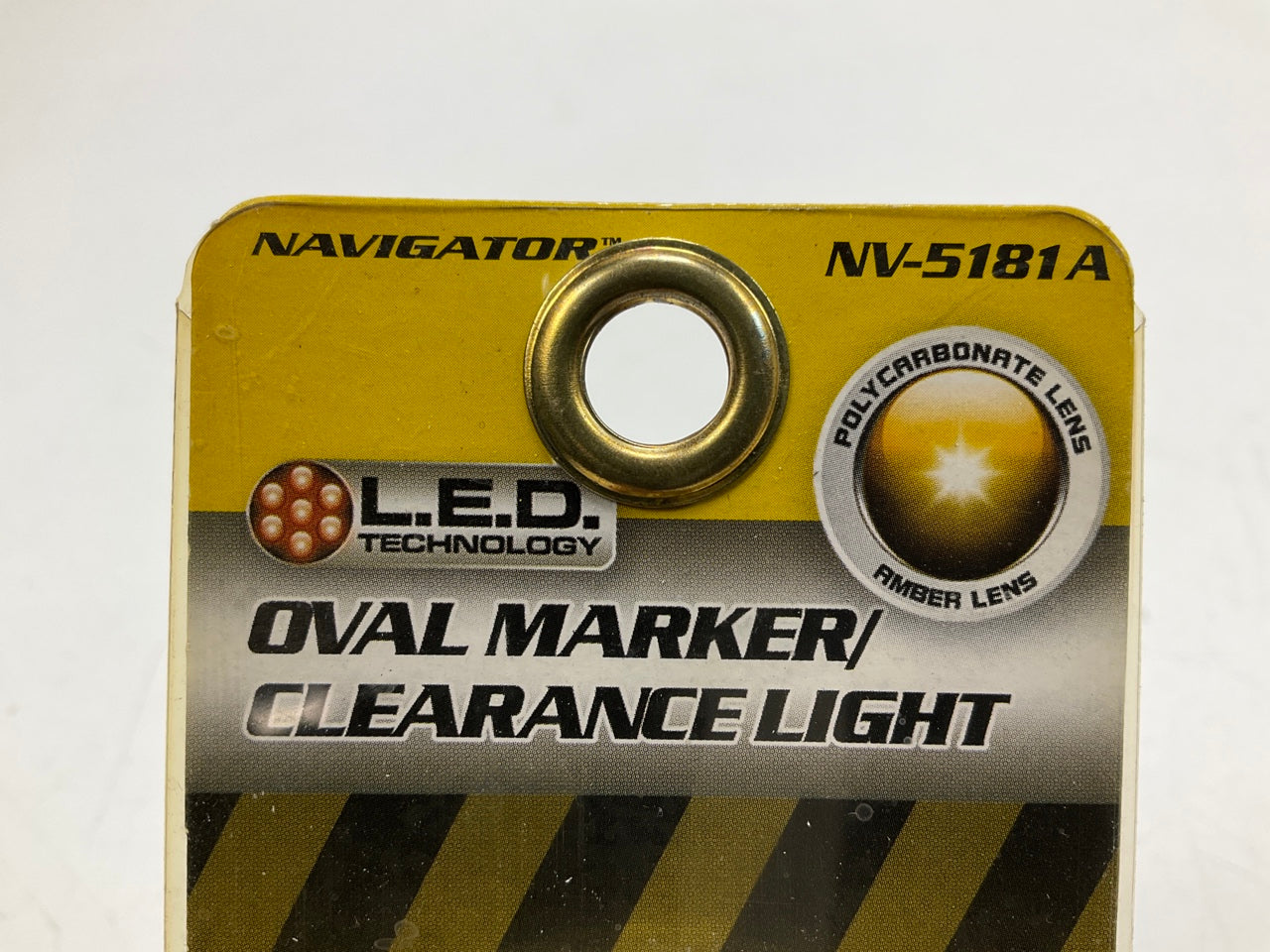(5) Pilot NV5181A Amber LED Oval Marker Clearance Light Chrome Bezel 2.6'' X 1''
