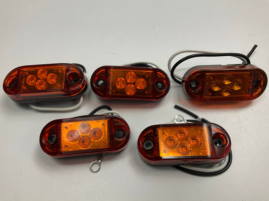 (5) Pilot NV5183A Oval Amber LED Light Marker Clearance Lamps 2.5'' X 1.1''